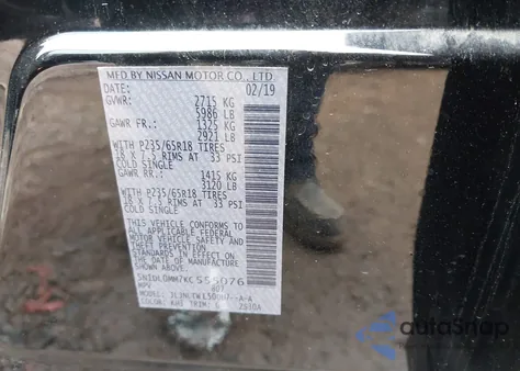 2019 Infiniti Qx60 Luxe from USA, damaged, VIN 5N1DL0MM7KC555076